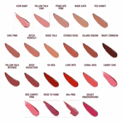 LUCKY LIPS LIP KIT -Charlotte Tillbury Store ALL KISSING SWATCH NO FAMOUSLY PINK 1 1