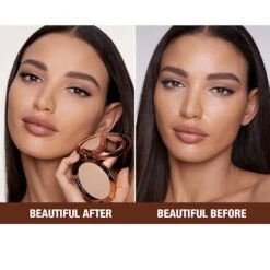 CHARLOTTE'S FLAWLESS, PORELESS GLOW KIT MAGICAL SAVINGS -Charlotte Tillbury Store Airbrush Flawless Finish Before and After Medium 1