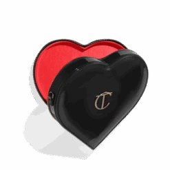 L.O.V.E. BAG LIMITED EDITION BLACK -Charlotte Tillbury Store Black Heart Bag open
