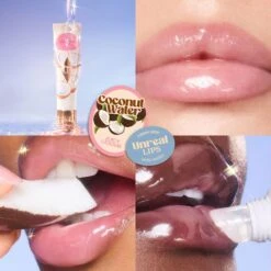 UNREAL LIPS HEALTHY GLOW NECTAR OIL JUICYLICIOUS COCONUT WATER -Charlotte Tillbury Store CoconutWater CloseUpQuad 1000x1000