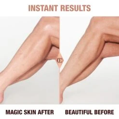 CHARLOTTE’S MAGIC SKIN ON-THE-GO KIT TRAVEL KIT -Charlotte Tillbury Store MagicBodyCream BeforeAndAfter Mature Leg 1