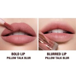 AIRBRUSH FLAWLESS LIP BLUR PILLOW TALK BLUR -Charlotte Tillbury Store PILLOWTALK BEFORE AFTER BLURRED 3