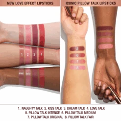 PILLOW TALK LOVE EFFECT LIPSTICK K.I.S.S.I.N.G - KISS TALK -Charlotte Tillbury Store PillowTalk ALL Lipstick ArmSwatch 1